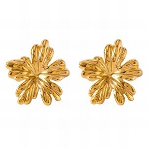 Gold Floral Statement Earrings